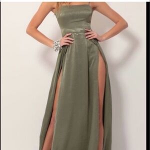 Lucy In the Sky Gala Satin Maxi Dress